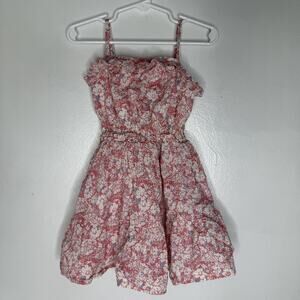 Polo Ralph Lauren Dress Girls 2 Sleeveless Ruffle Shoulder Floral Summer Casual